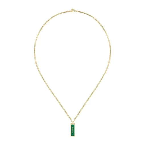 Collier Homme Lacoste Fence - 2040325 Acier Doré, Vert