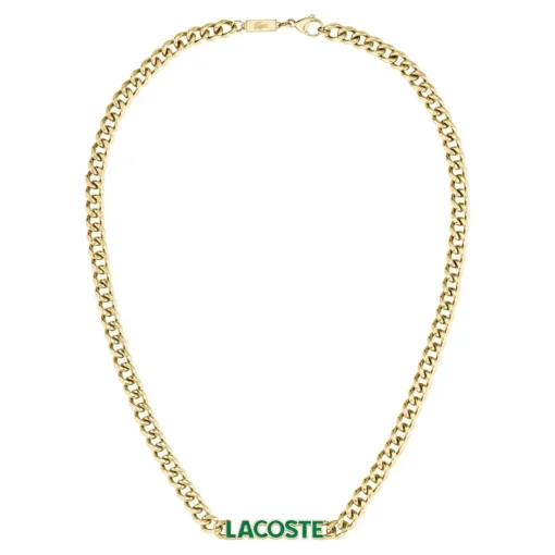 Collier Homme Lacoste Script - 2040475 Acier Doré, Vert