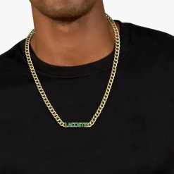 Collier Homme Lacoste Script - 2040475 Acier Doré, Vert