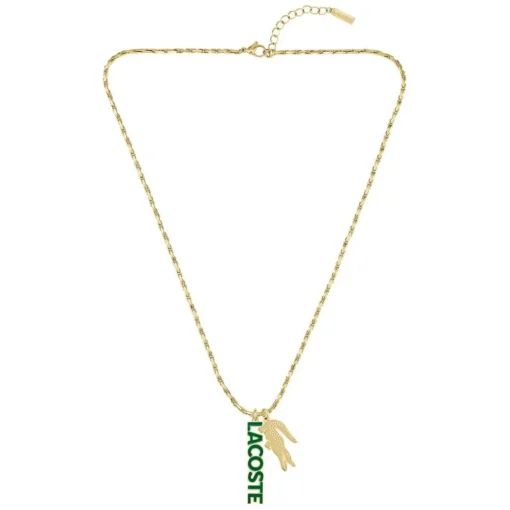 Collier Homme Lacoste Umpire - 2040488 Acier Doré, Vert