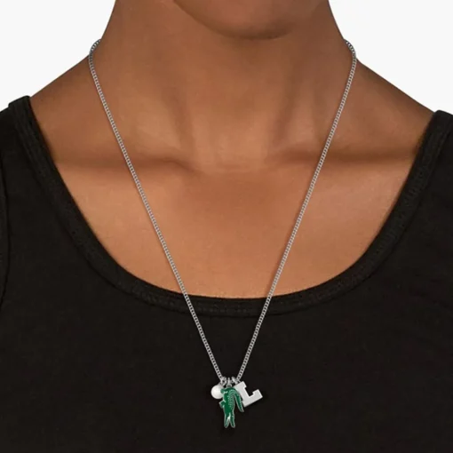 Collier Homme Lacoste Umpire - 2040453 Acier Argent, Vert