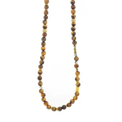 Collier Les Interchangeables A60203 - Sautoir Bobo Chic Oeil du Tigre Femme
