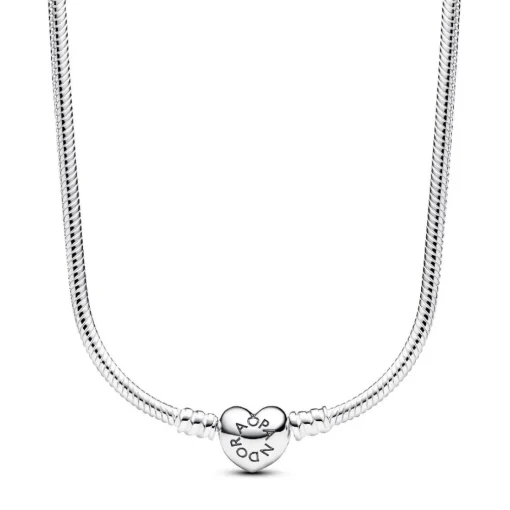 Collier Maille Serpent Fermoir Cœur Pandora Moments