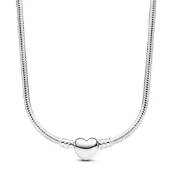 Collier Maille Serpent Fermoir Cœur Pandora Moments