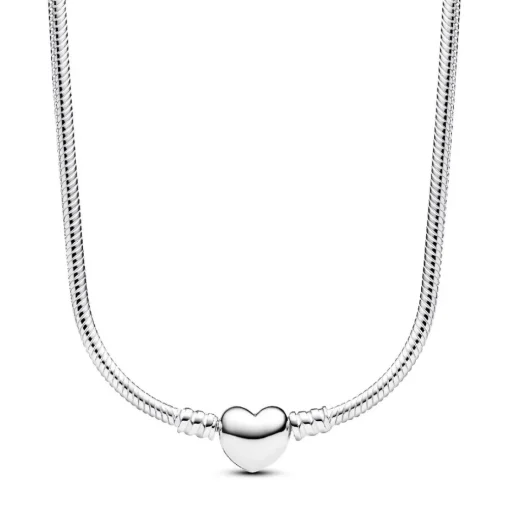 Collier Maille Serpent Fermoir Cœur Pandora Moments