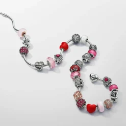 Collier Maille Serpent Fermoir Cœur Pandora Moments