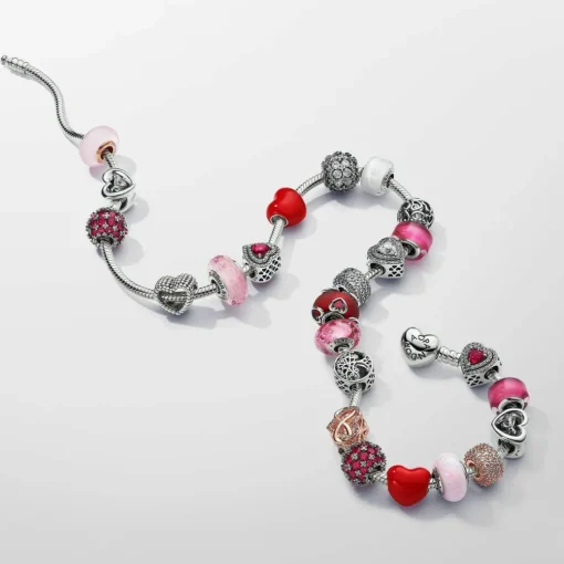 Collier Maille Serpent Fermoir Cœur Pandora Moments