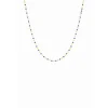 Collier Naturelle Acier Doré 1 Rang Et Perles Miyuki Bleues Marines