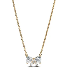 Collier Nœud Scintillant Doré