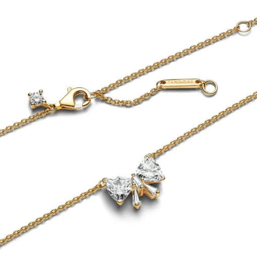 Collier Nœud Scintillant Doré