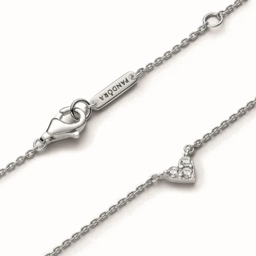 Collier Pandora Timeless - Cœur Trois Pierres en Argent 925/1000