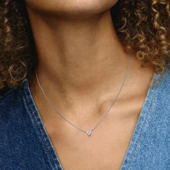 Collier Pandora Timeless - Cœur Trois Pierres en Argent 925/1000