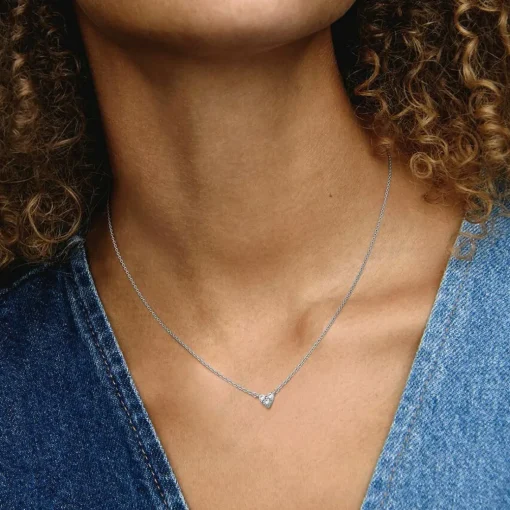 Collier Pandora Timeless - Cœur Trois Pierres en Argent 925/1000