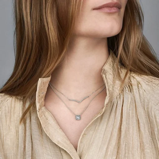 Collier Pandora Timeless Halo Scintillant Carré