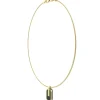Collier Racer Tag Acier Doré Et Fibre De Carbone