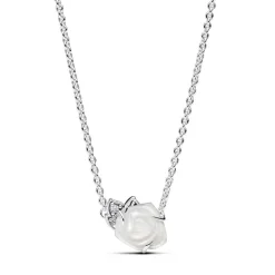 Collier Rose Épanouie Blanche