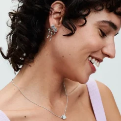 Collier Rose Épanouie Blanche