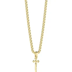 Collier South Alameda Acier Doré Et Pampille Dague 66 cm