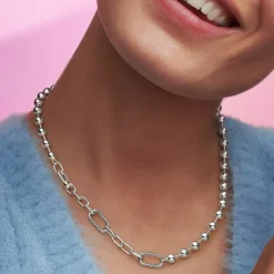 Collier Sphère Métallique et Link Pandora ME
