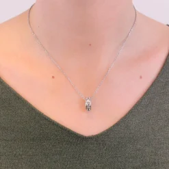 Collier Square Roller Argenté
