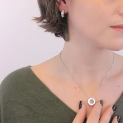 Collier Square Roller Argenté