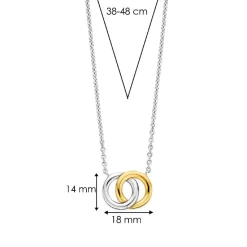 Collier Ti Sento - 3822SY Argent Bicolore Deux Anneaux Entrelacés