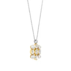 Collier Ti Sento - 34046YP Argent Doré Perles Synthétiques Et Oxyde De Zirconium Rond