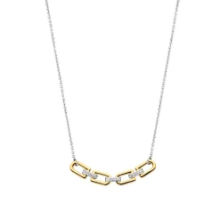 Collier Ti Sento - 34044ZY Argent Doré Liens Et Pavage
