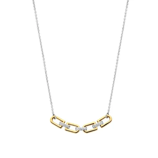 Collier Ti Sento - 34044ZY Argent Doré Liens Et Pavage