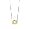 Collier Ti Sento - 3915ZY Argent Bicolore Deux Anneaux Entrelacés Et Pavé
