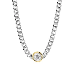 Collier Ti Sento - 34051ZY Argent Rhodié Et Pièce Serti Doré