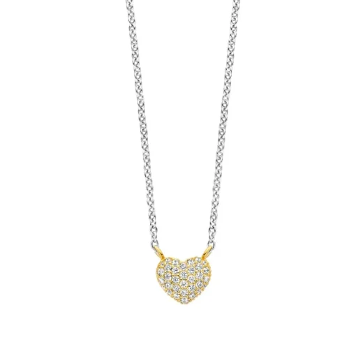 Collier Ti Sento - 3899ZY Argent Doré Cœur Pavé