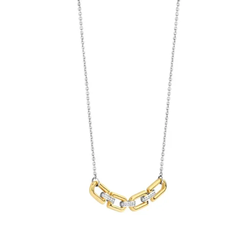 Collier Ti Sento - 34044ZY Argent Doré Liens Et Pavage