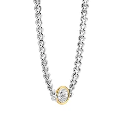 Collier Ti Sento - 34051ZY Argent Rhodié Et Pièce Serti Doré