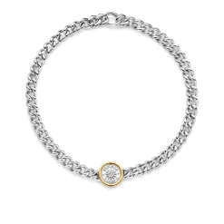 Collier Ti Sento - 34051ZY Argent Rhodié Et Pièce Serti Doré