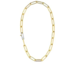 Collier Ti Sento 3937SY - argent doré grandes mailles rectangulaires Femme
