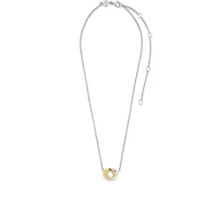 Collier Ti Sento 3915SY - argent anneaux entrelacés bicolores Femme