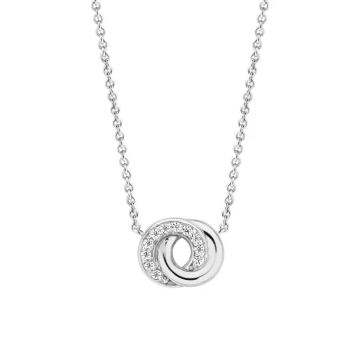 Collier Ti Sento 3915ZI - Collier Argent 2 Anneaux Entrelacés