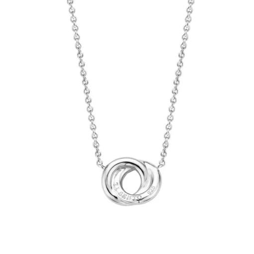 Collier Ti Sento 3915ZI - Collier Argent 2 Anneaux Entrelacés
