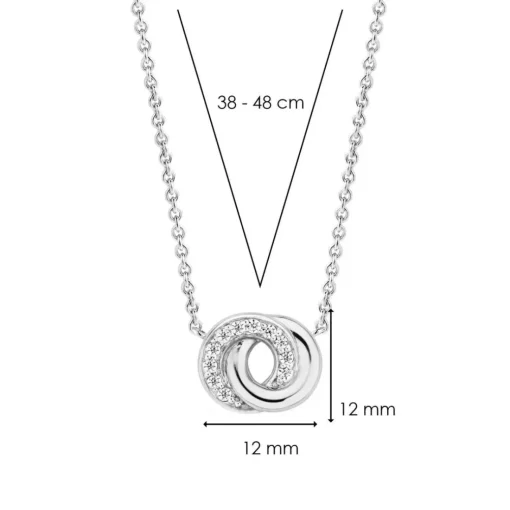 Collier Ti Sento 3915ZI - Collier Argent 2 Anneaux Entrelacés