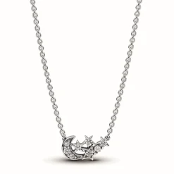 Collier Étoile et Lune Scintillantes