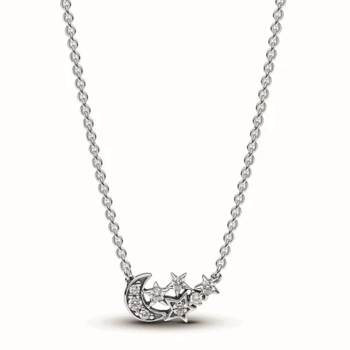 Collier Étoile et Lune Scintillantes
