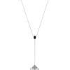 Collier Y Arielle Argenté & Onyx Noir