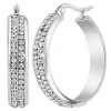 Créoles So Charm - B4175-ARGENT - Boucles D'Oreilles Argentées