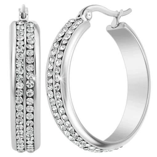 Créoles So Charm - B4175-ARGENT - Boucles D'Oreilles Argentées