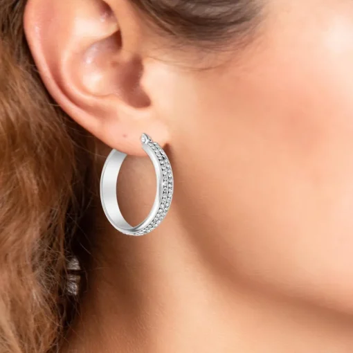 Créoles So Charm - B4175-ARGENT - Boucles D'Oreilles Argentées