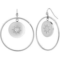 Créoles So Charm - BD2318-BO-ARGENT-DIAMANT-BLANC - Boucles D'Oreilles Argentées