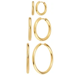 Créoles So Charm - B4139-DORE+B4140-DORE+B4141-DORE - Boucles D'Oreilles Dorées
