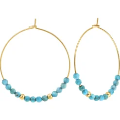 Créoles So Charm - B4255-DORE-APATITE - Boucles D'Oreilles Dorées