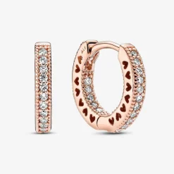 Créoles Cœur Pavé Signature Pandora